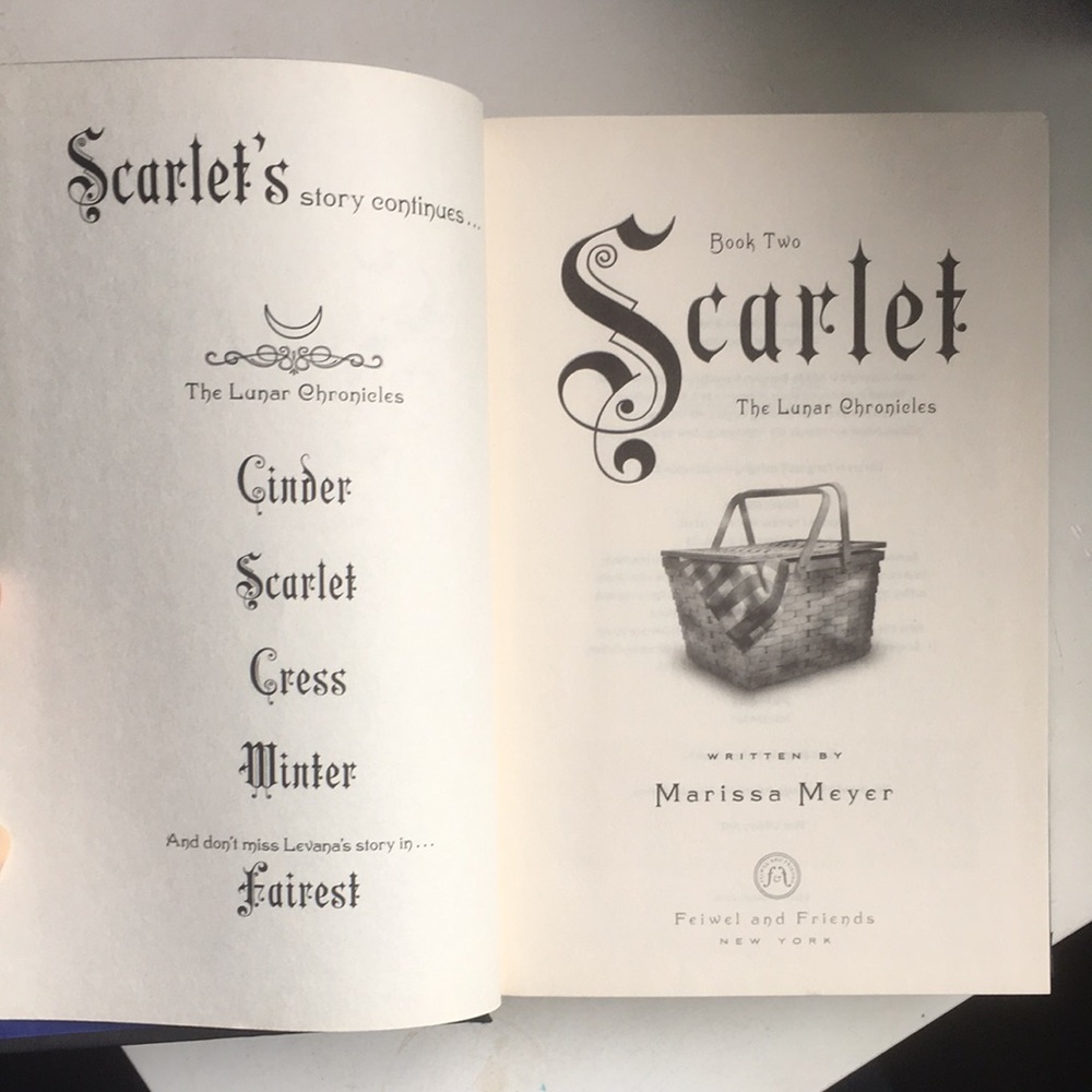 Scarlet Book Two of Lunar Chronicles by Marissa Meyer Classic Hardcover Unmarked
